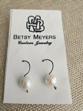 White Pearl Drop Earrings